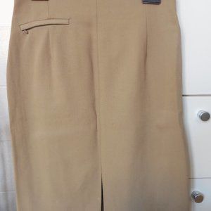 Ann Taylor Camel Colored Skirt Size 8 100% Wool Fully Lined Excellent Condition